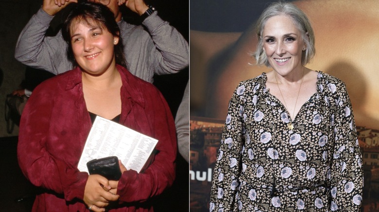 Foto's naast elkaar die het gewichtsverlies van Ricki Lake laten zien