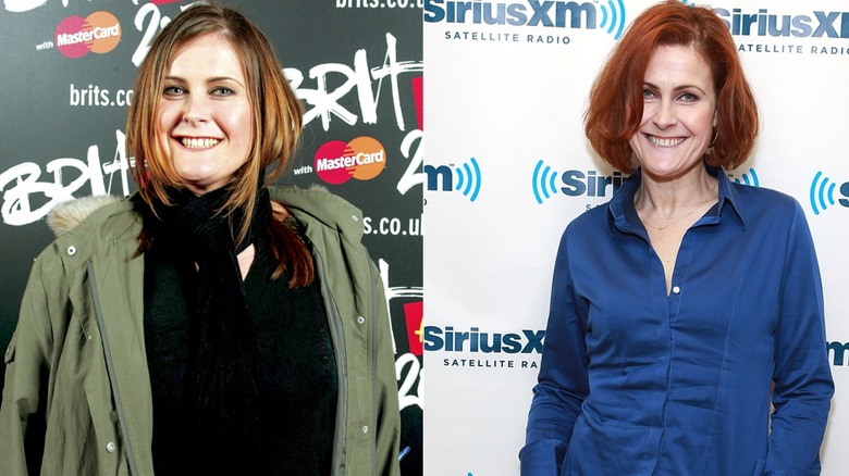 Naast elkaar foto's van het gewichtsverlies van Alison Moyet