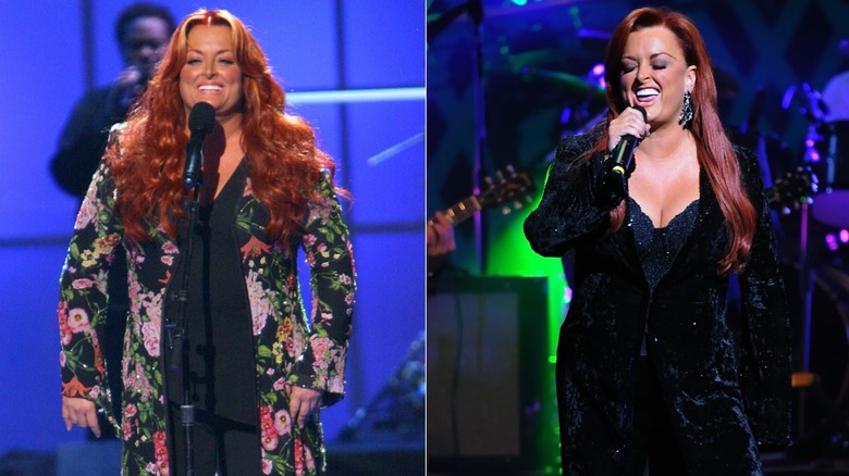 Foto's naast elkaar die het gewichtsverlies van Wynonna Judd laten zien