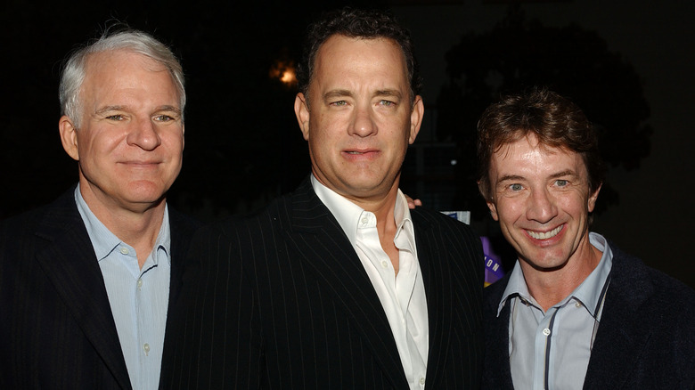 Steve Martin, Tom Hanks en Martin Short arriveren bij een vertoning van 